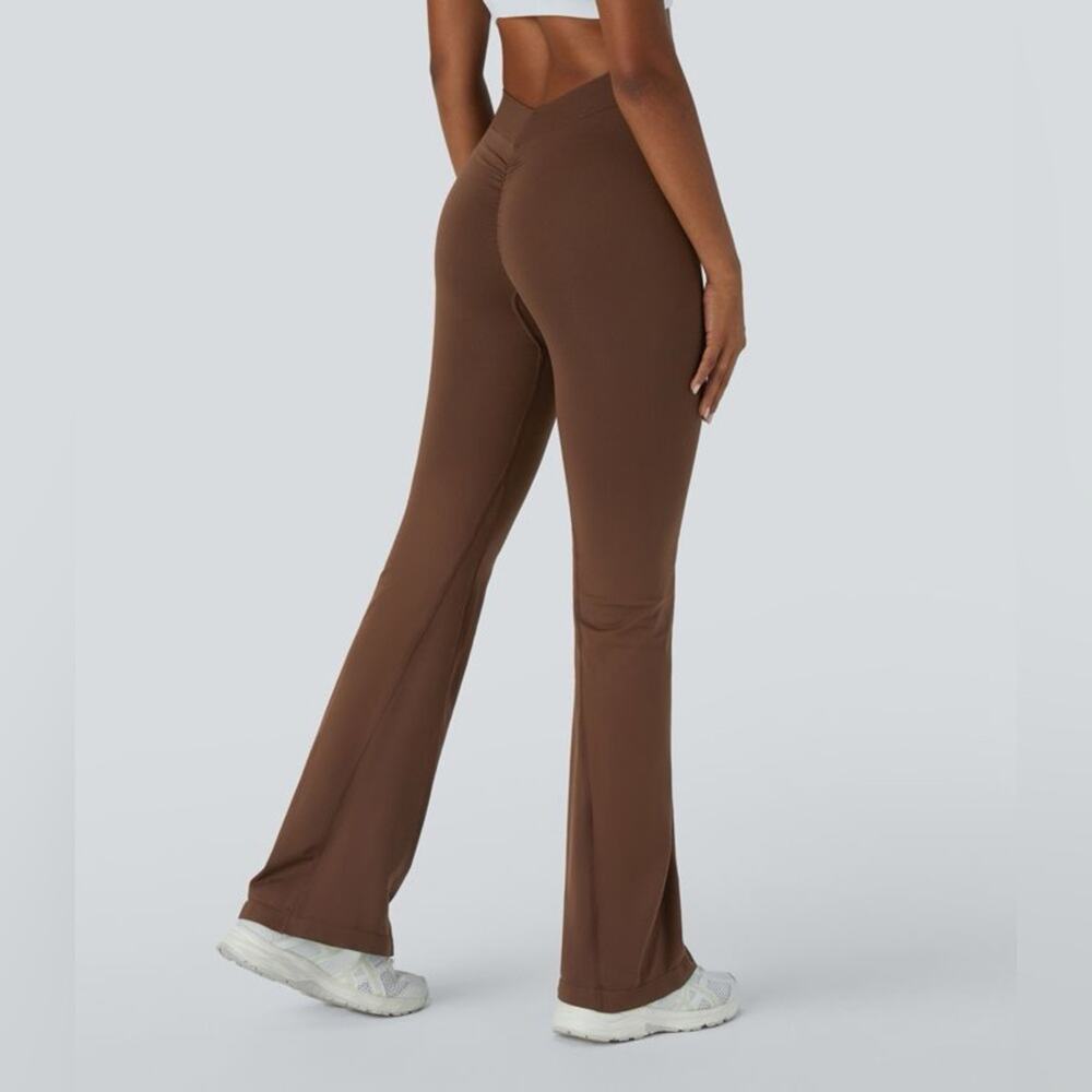 Halara Seamless Flow High Waisted Ruched Yoga Flare Leggings